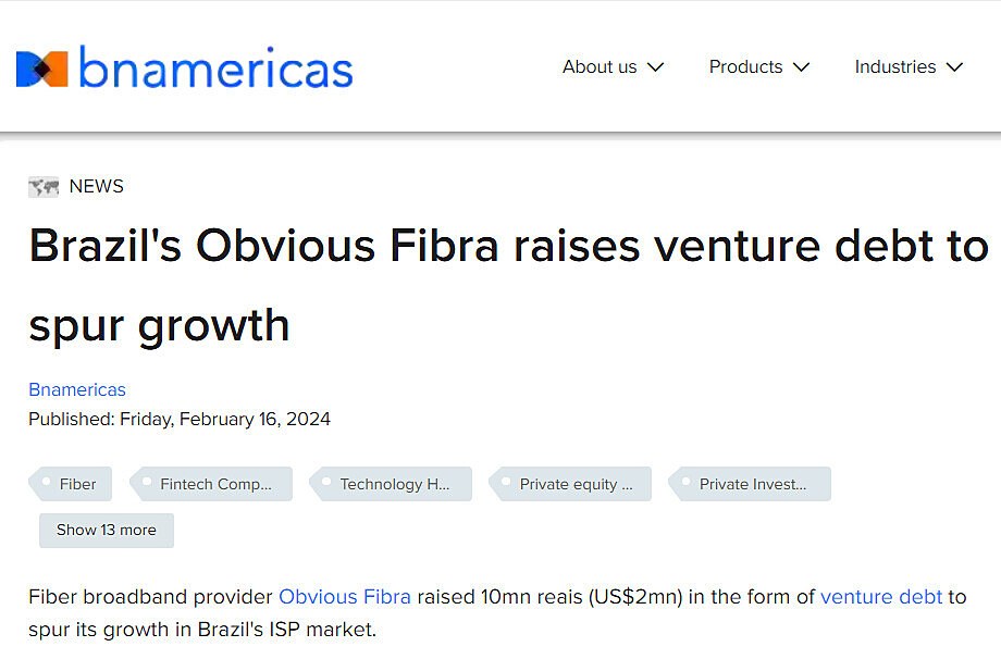 Brazil's Obvious Fibra raises venture debt to spur growth